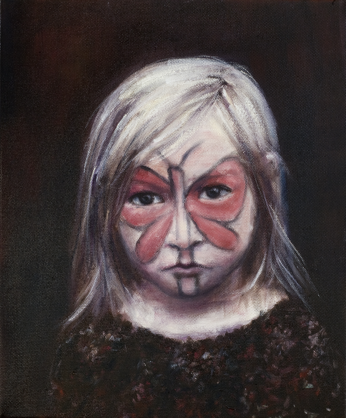   Girl with face painting  Oil on canvas 46x38 cm 2008 