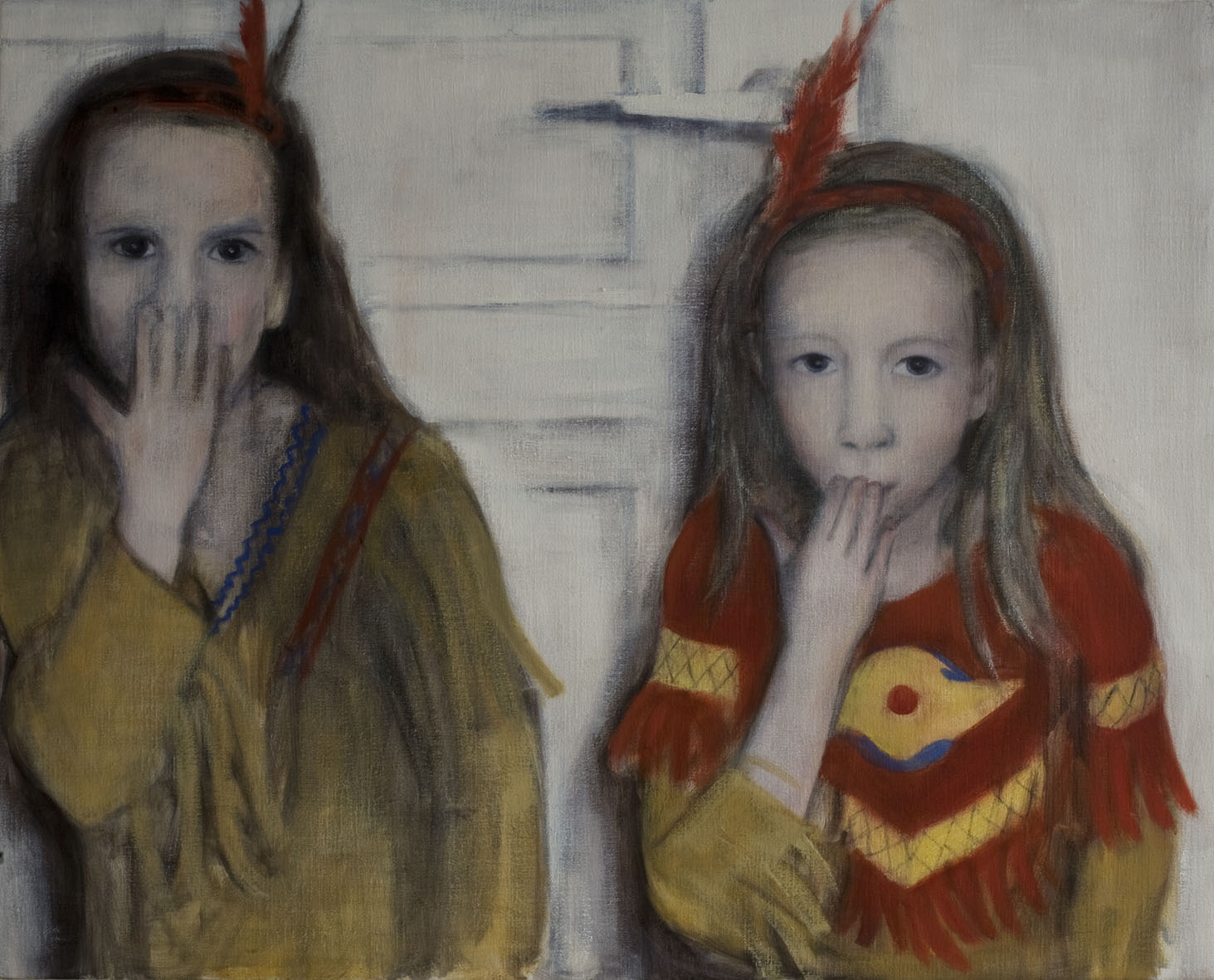  Girls with Indian costumes  Oil on canvas 80x100 cm 2009 
