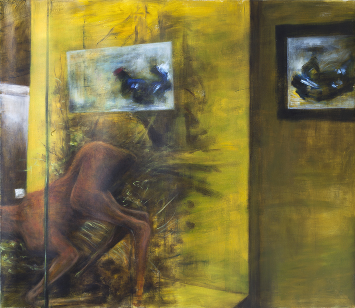 Display (Black Grouse lek/teerenpeli/orrspel) Acrylic and oil on canvas 130 x 150 cm 2012