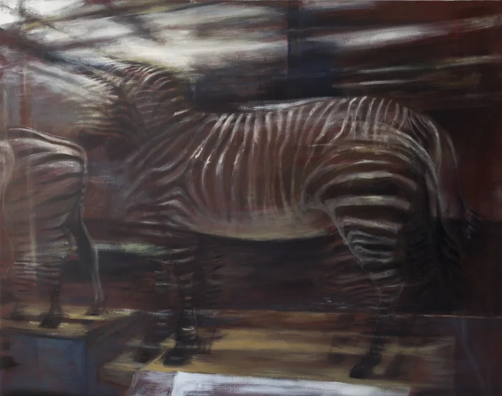 Display (Zebra) Acrylic and oil on canvas 130x 135 cm 2012
