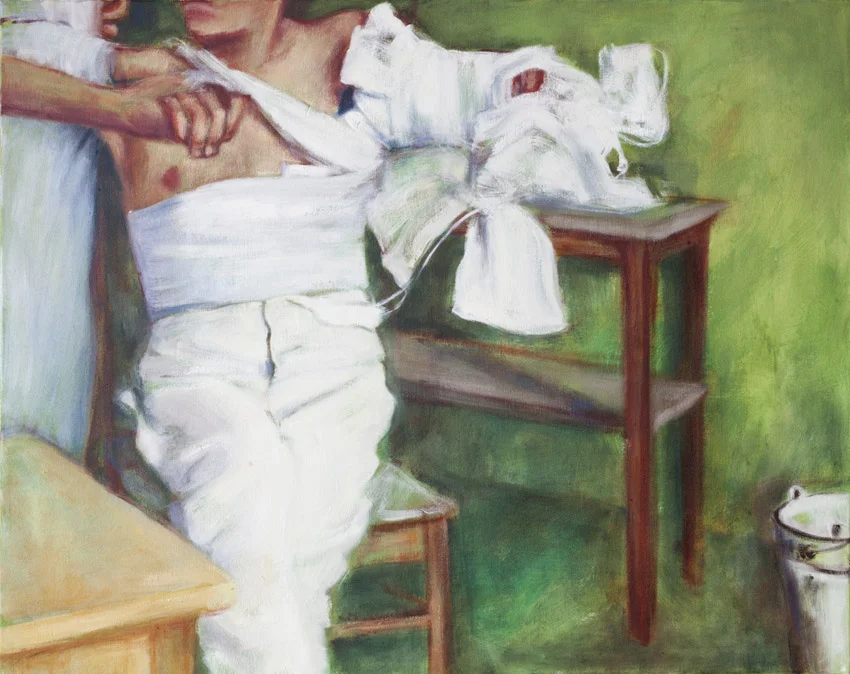 Sarjasta Välskärin (kertomattomat) kertomukset #27 Akryyli ja öljy kankaalle 73x92 cm 2015