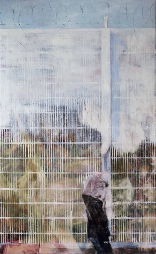 From the series Fences (I) 2015 acrylic and oil on canvas 170x105 cm