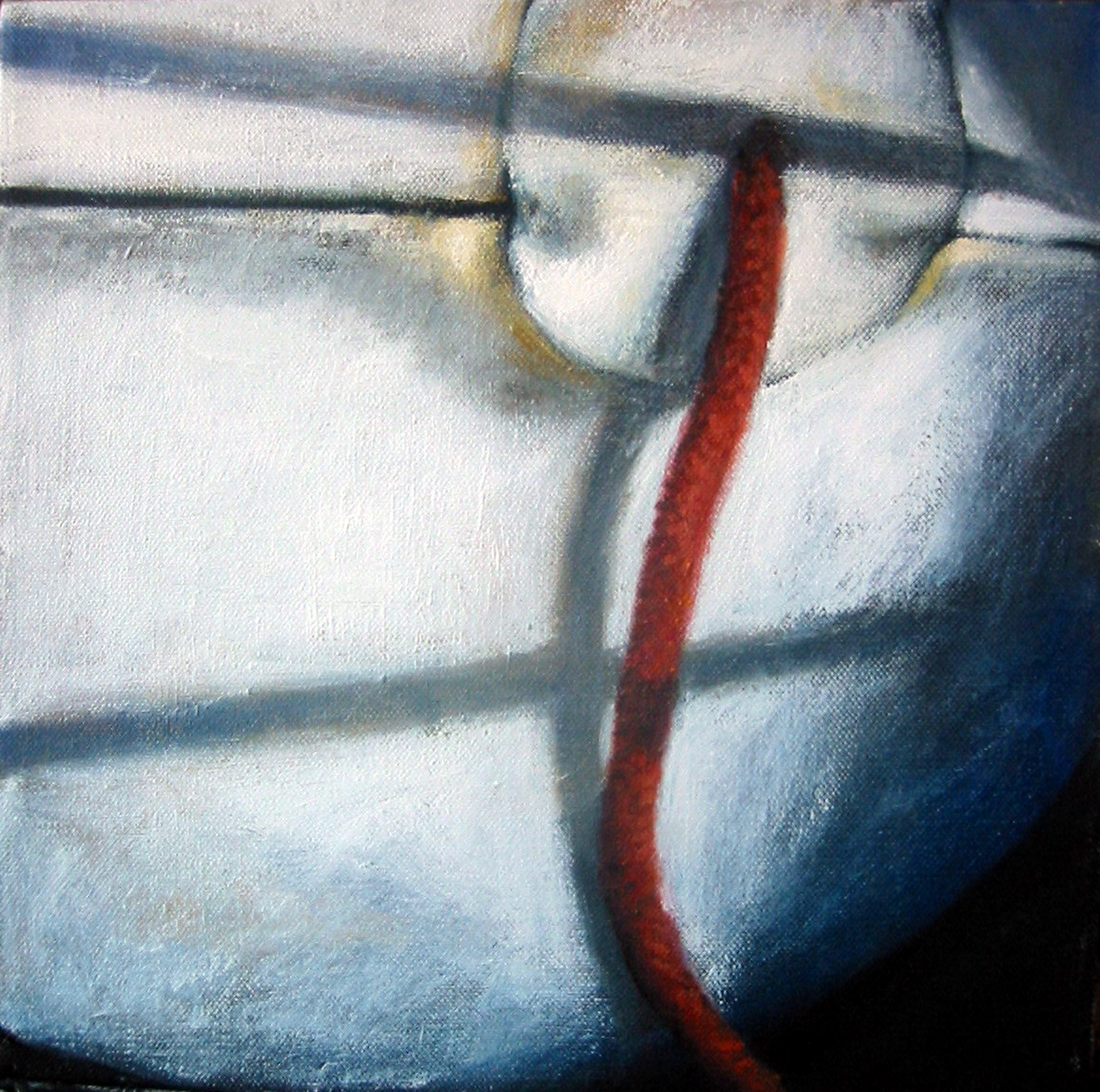 Exterior with red rope Oil on canvas 30x30 cm 2006