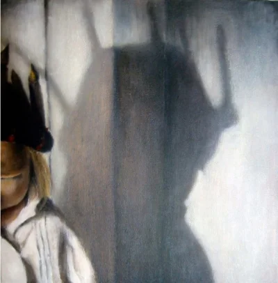 Interior with lucia Oil on canvas 40x40 cm 2007