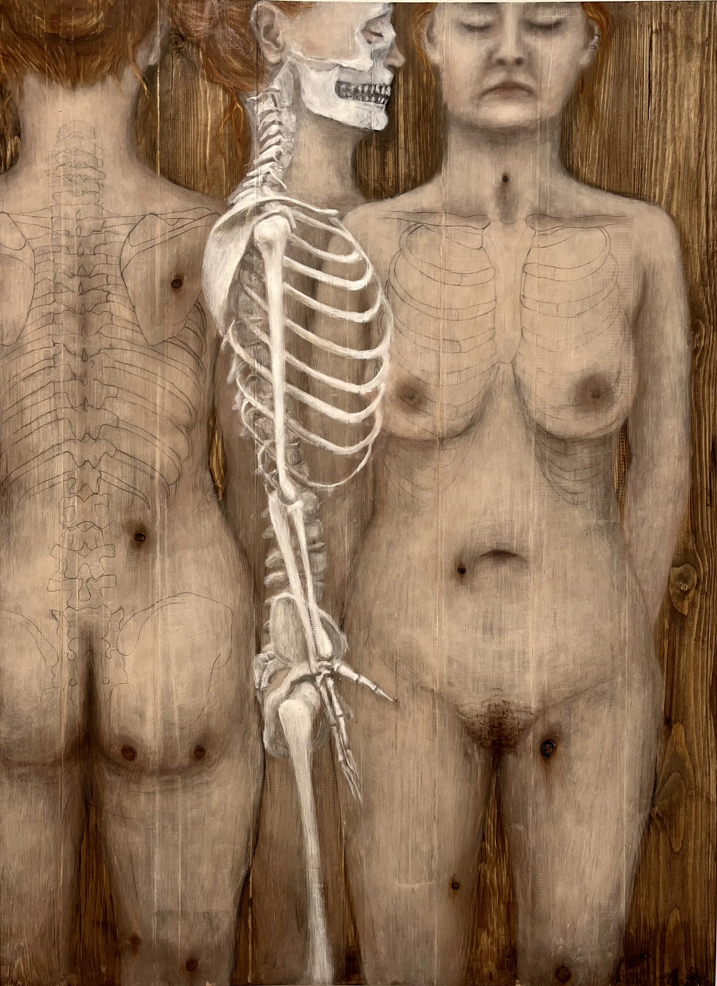   From the series infested   2025 Oil on wood  122 x 89 cm 