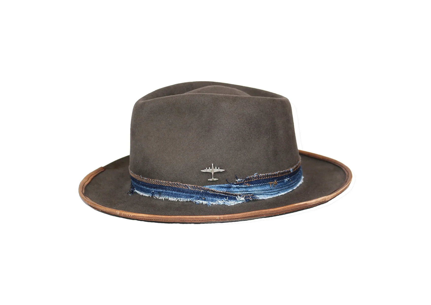 Phoebe Short Brim with Leather Trim