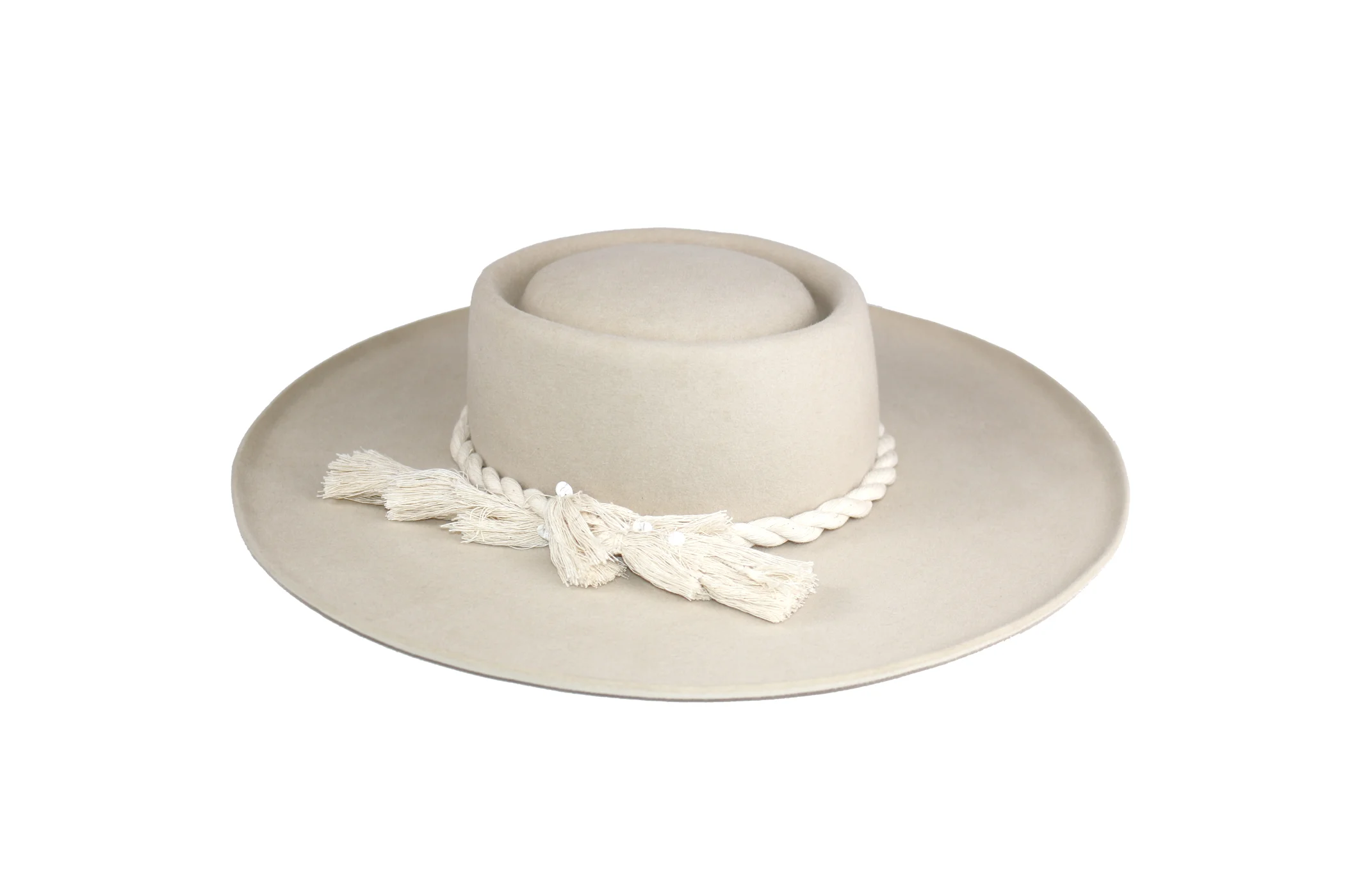 Stacy Sombrero in Bone Beaver Fur Felt