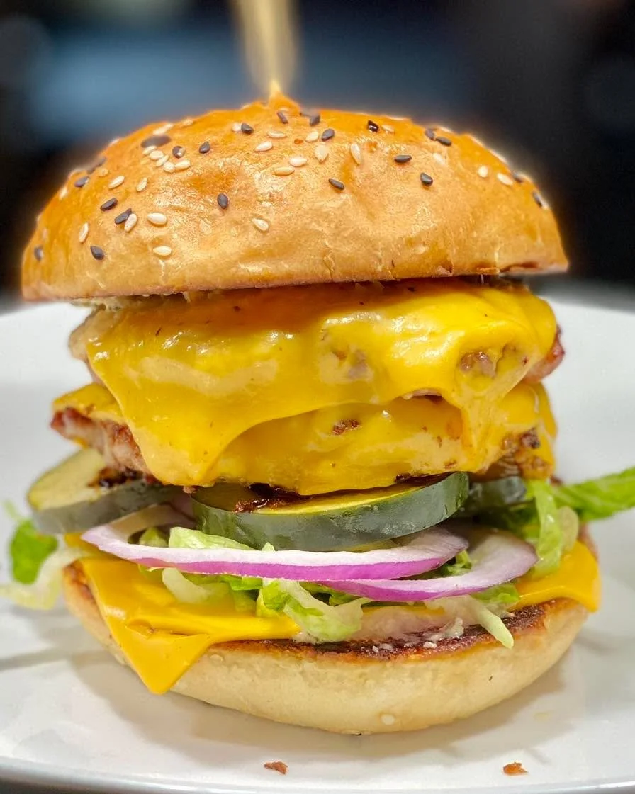 Happy Wednesday! 

Rockin a favorite special this week &mdash; Divine Swine Burger $17.50
Two of our 60/40 patties (ground pork and bacon), American cheese, house pickles, red onion, shredded romaine with Russian dressing on a sesame seed bun. Availa