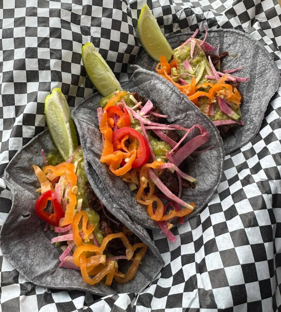 New special this week are our Pork Tacos. 
Ancho pork, carmelized onions, watermelon radish, pickled manzano peppers, and salsa verda on blue corn tortillas 🌮 available 1/21-1/27
Our wing flavor today is Piri Piri dry rub served with a habanero butt