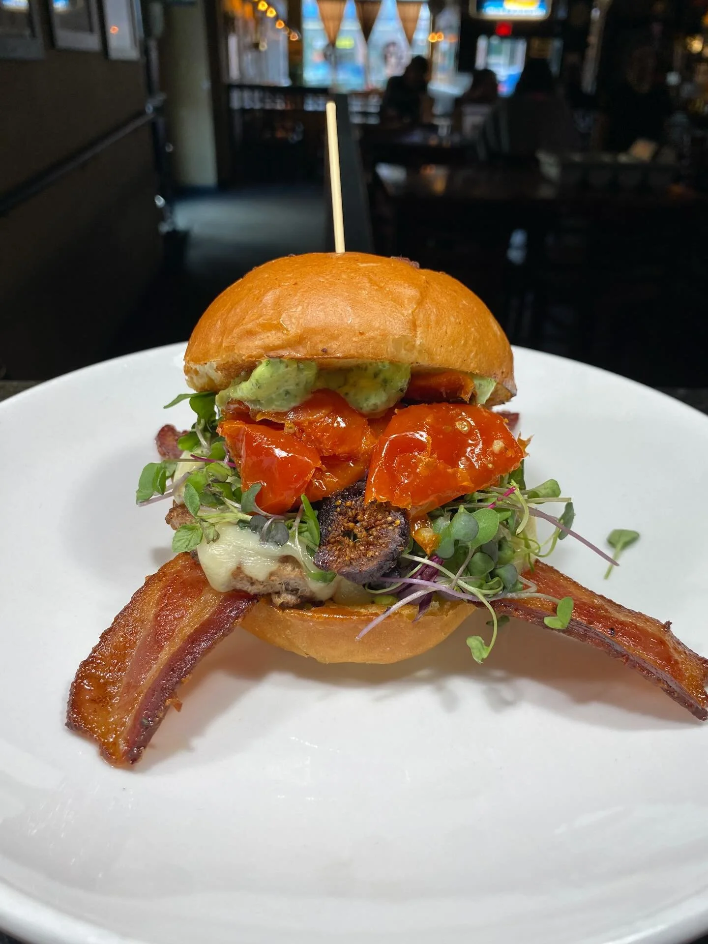 Weekly Wednesday specials are ready for you to devour! 
Pesto Turkey Burger- Made in house, fontina, pesto aioli, bacon, figs, roasted tomato, &amp; micro greens on an onion bun. 
Wing weds- Sesame wings topped with toasted sesame seeds &amp; green o