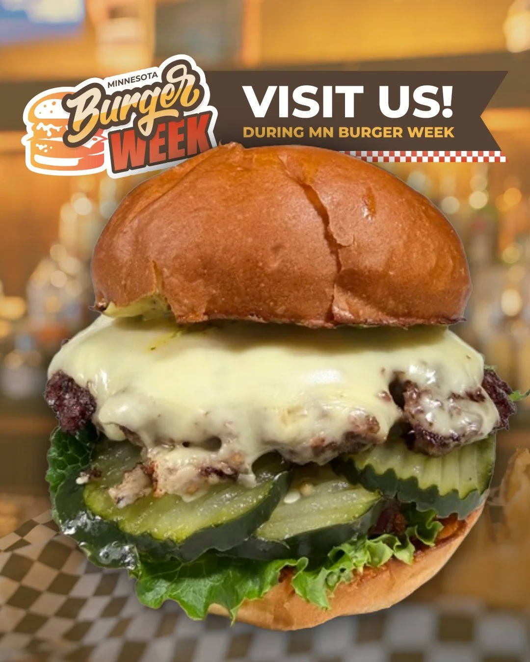 Burger Week is on, and we brought The Zippy. 🍔

CAB beef, white American cheese, saut&eacute;ed red onion, zesty dill pickles, green leaf lettuce, and creamy mustard on a toasted milk bun.

$10 all week long, August 10&ndash;16, for Minnesota Burger