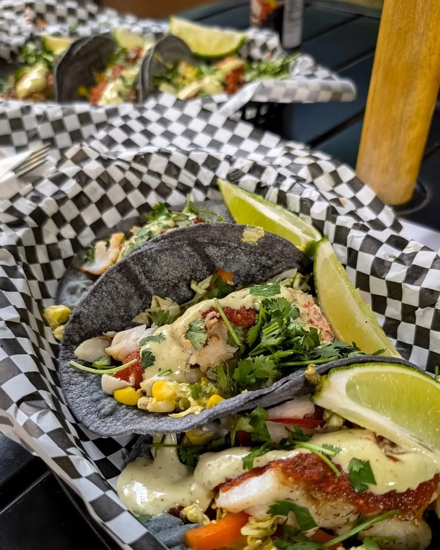 Let&rsquo;s taco &rsquo;bout your next trip to the Pub. 🌮

Our Wild Caught Cod Tacos come loaded with corn &amp; napa cabbage slaw, cilantro, chipotle salsa, and cumin lime aioli on corn tortillas.

Not feeling fish? We&rsquo;ve got Braised Brisket,
