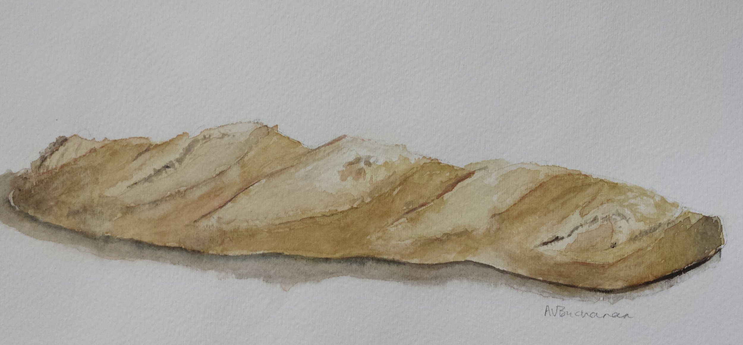 Baguette, 2015, watercolor.