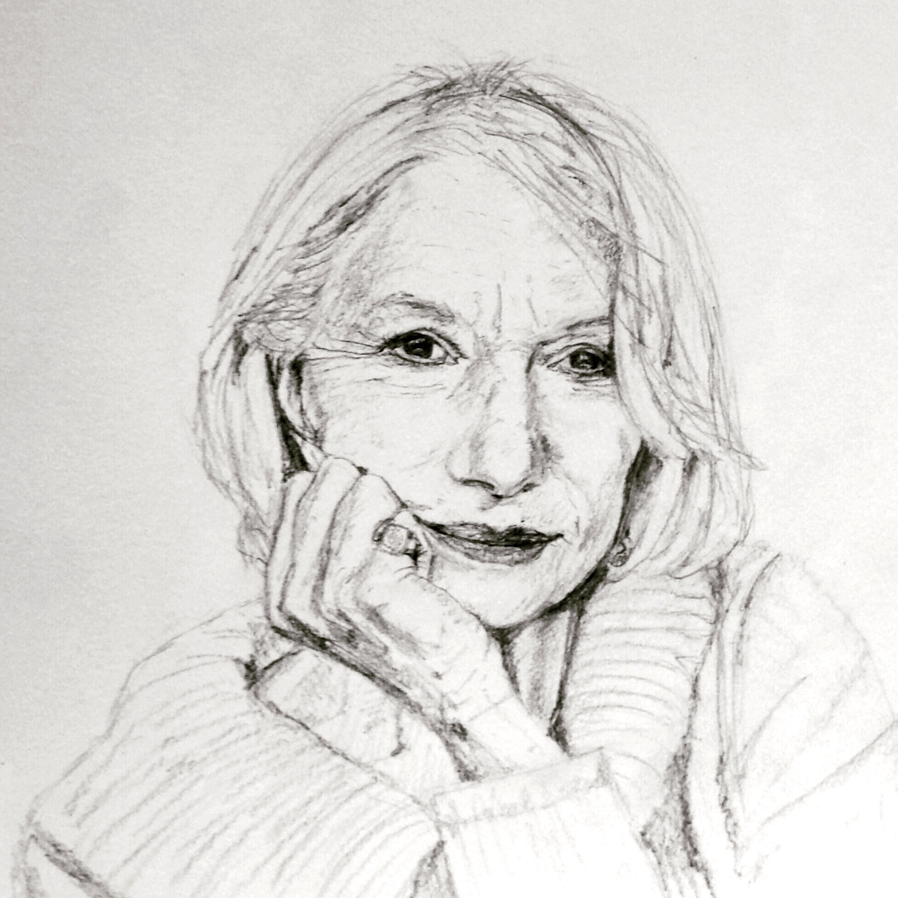 Helen Mirren, graphite, 2016