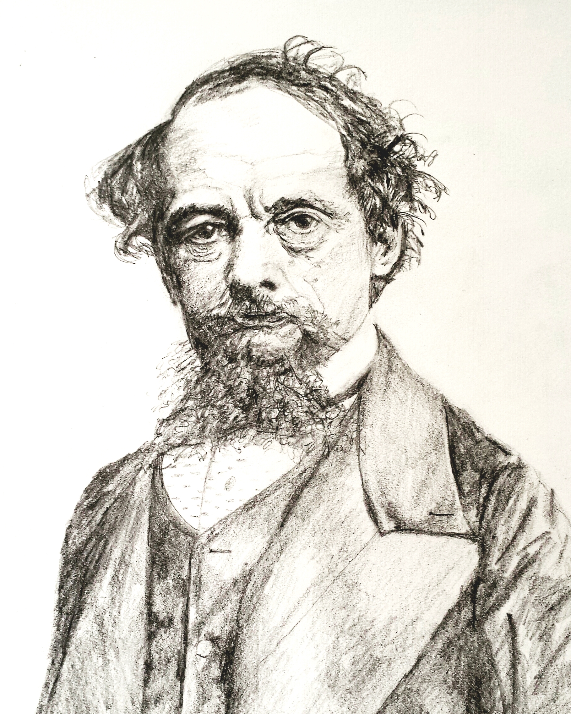 Charles Dickens, graphite, 2016