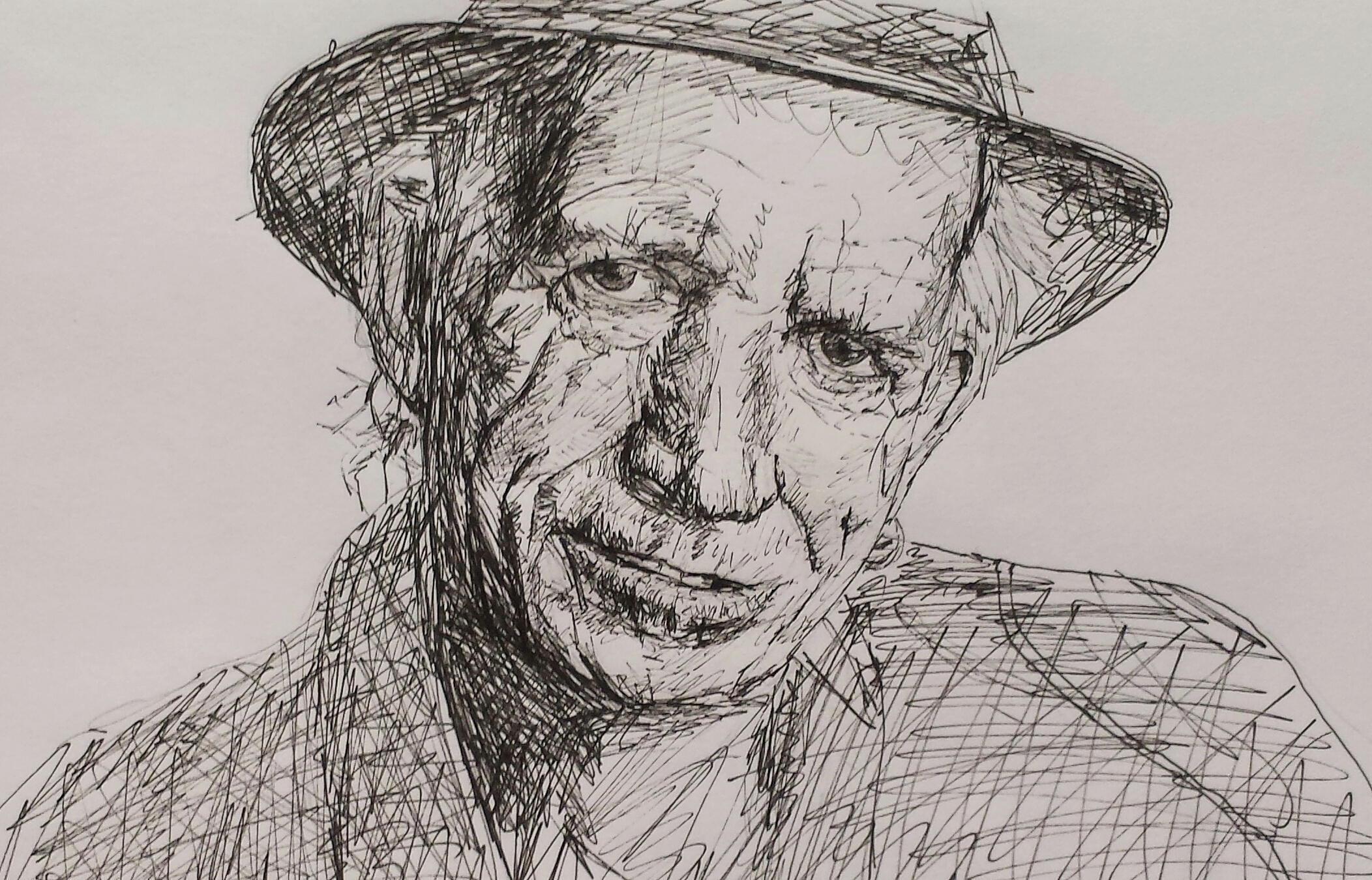 Keith Richards, pen and ink, 2016.