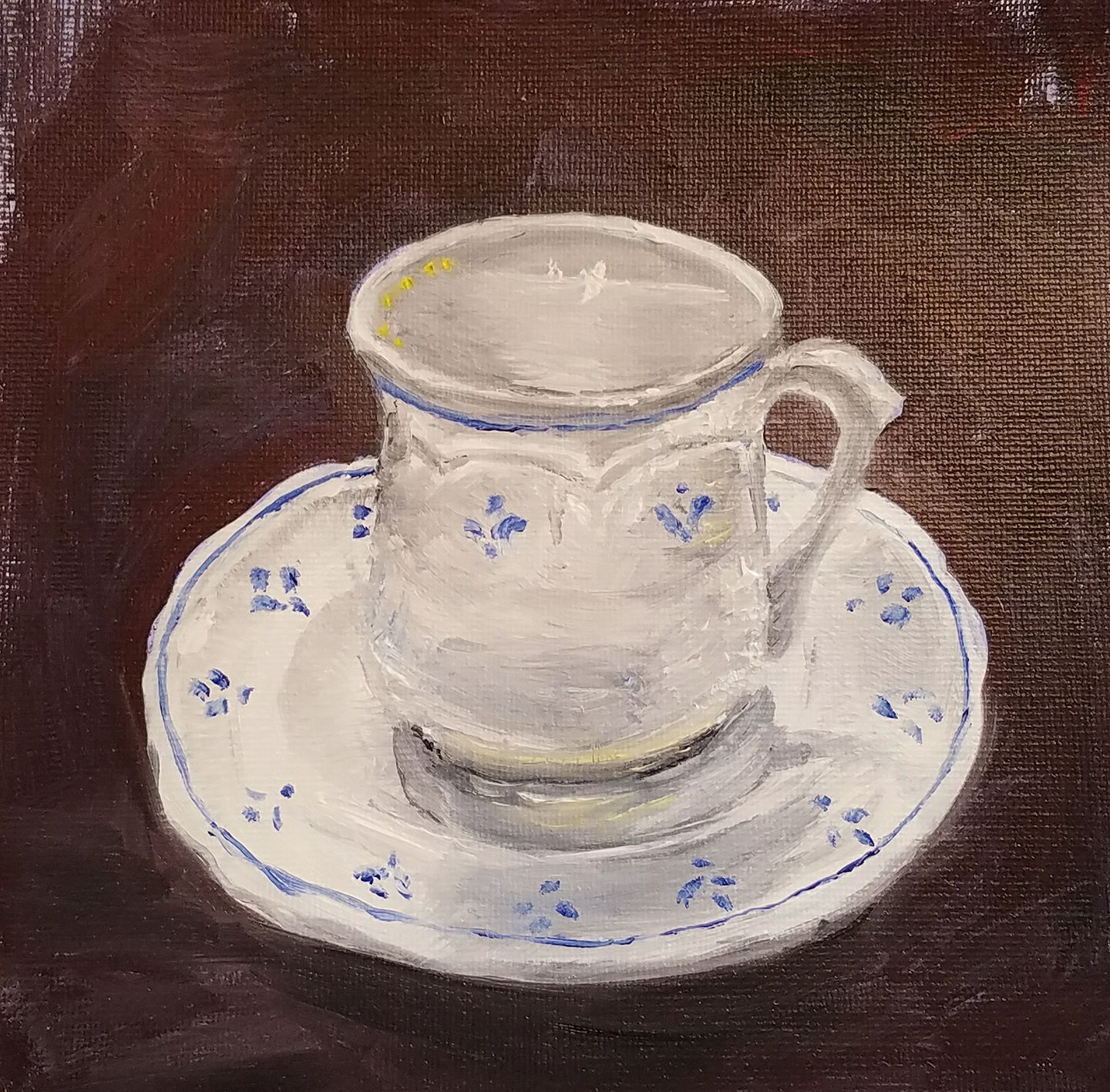 Coffee cup; oil on canvas; 2017