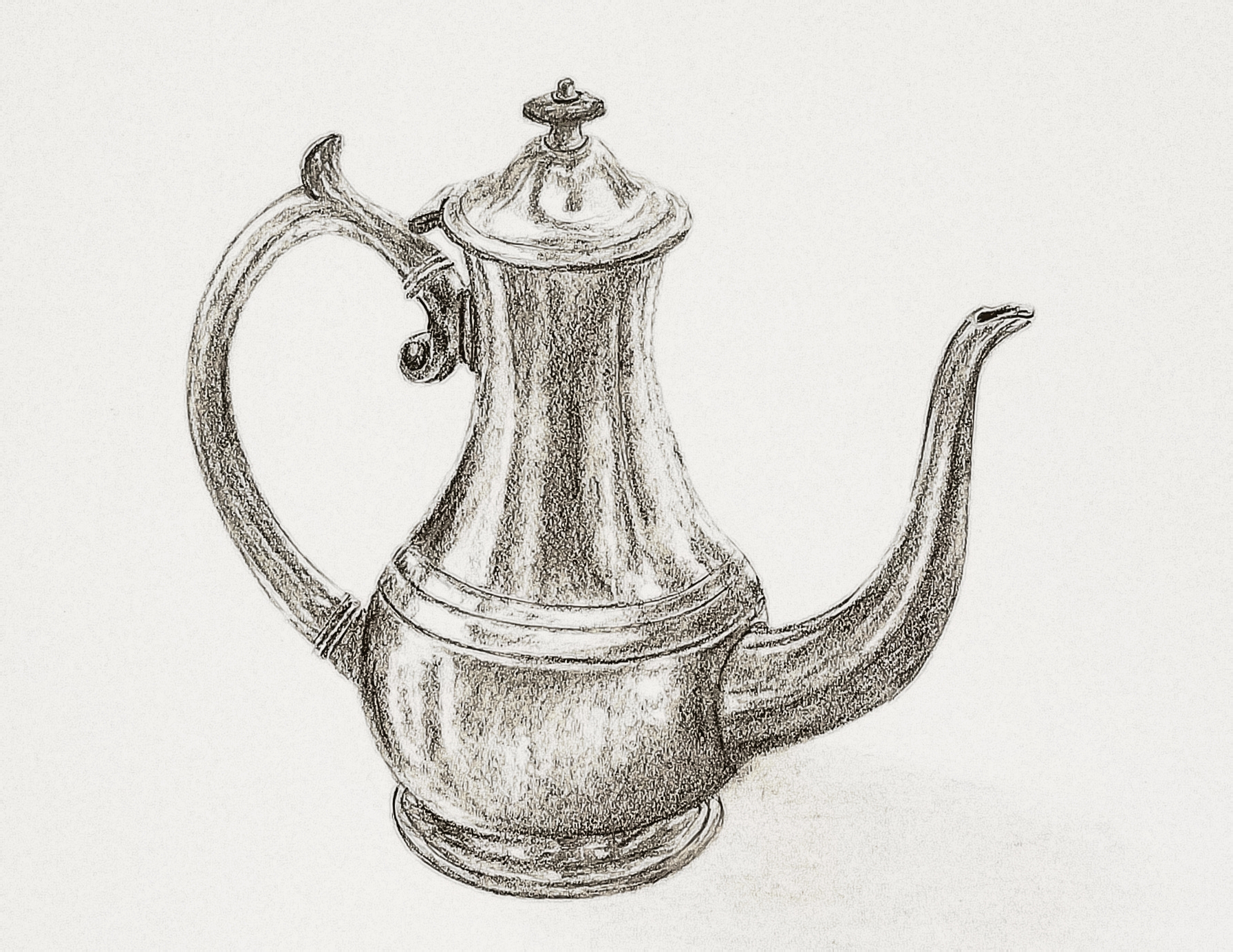 Silver teapot; graphite; 2017