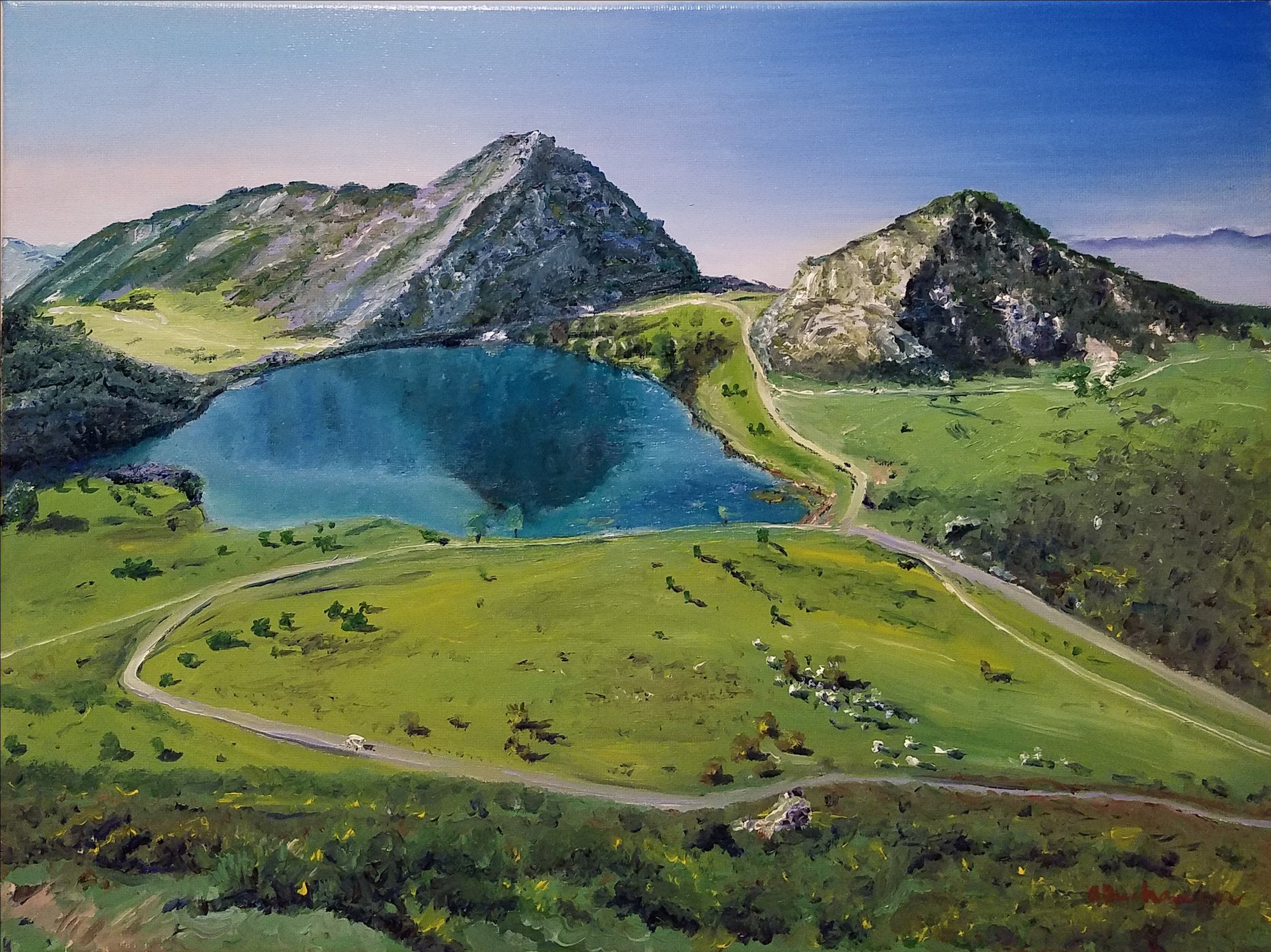 Lago Covadonga; oil; 2017