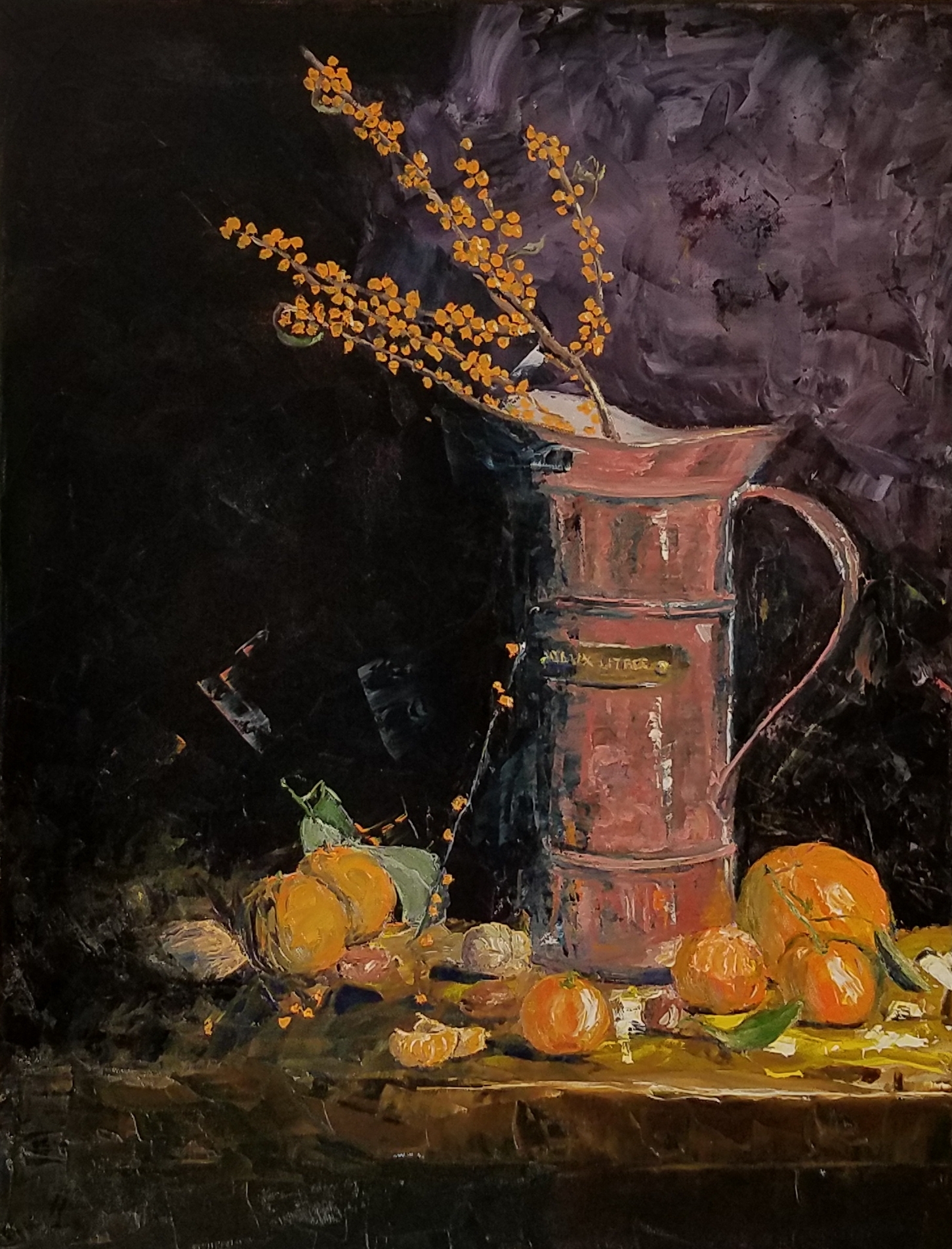 Water Can with Orange Berries; oil; 2017