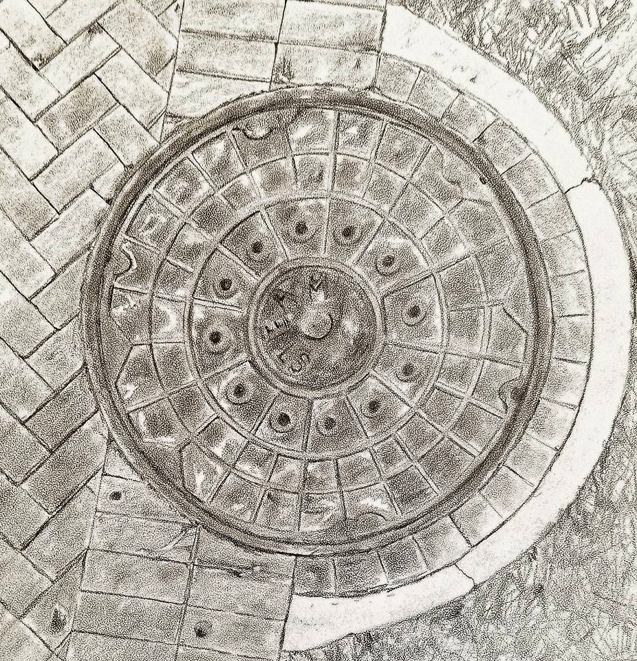 Manhole cover; graphite; 2017