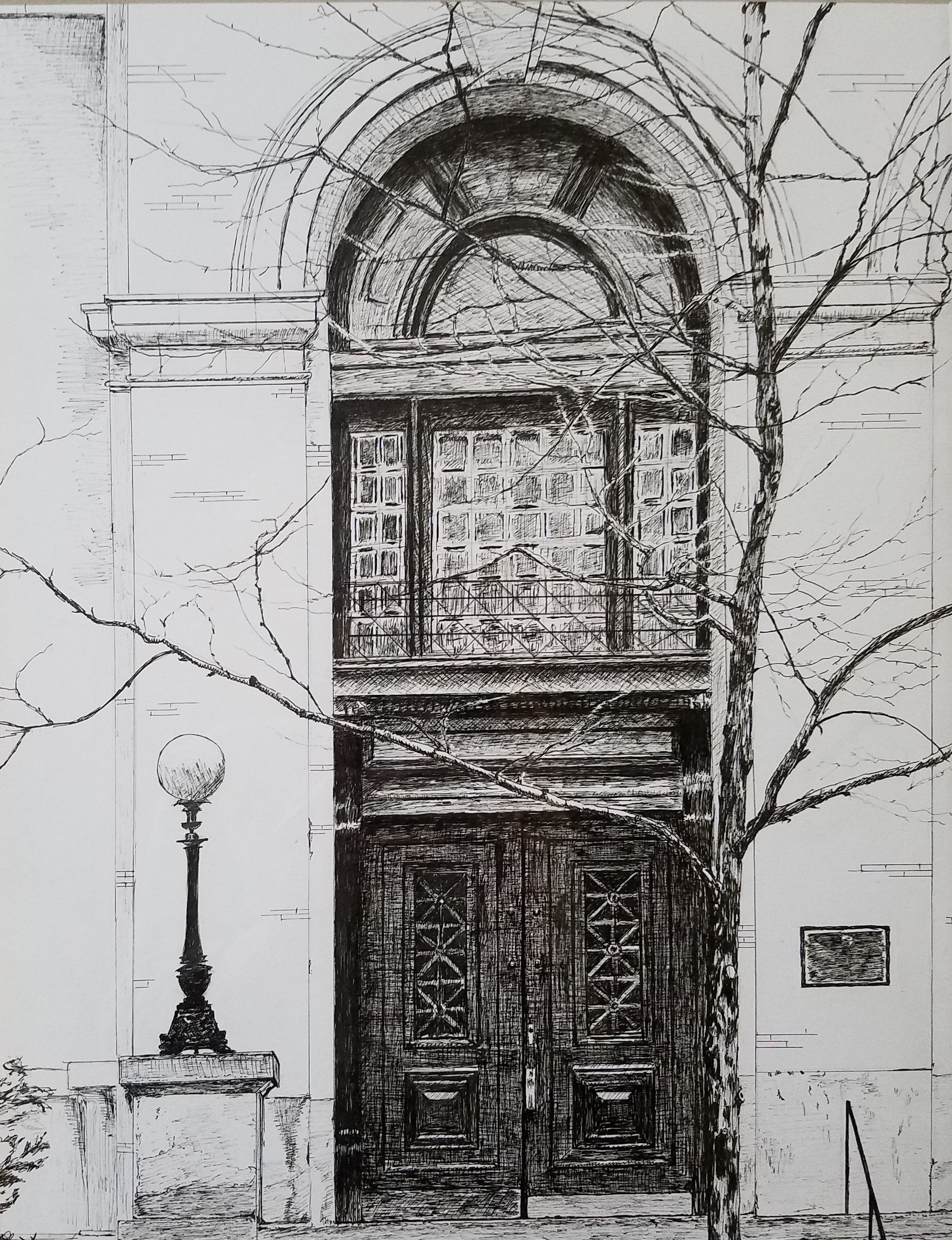 Door; pen and ink, 11x14; 2018