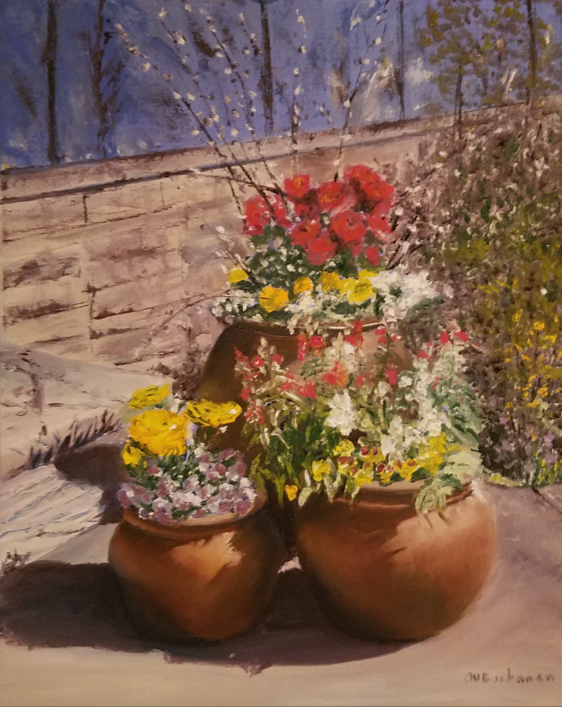 Spring Planters at the Arboretum; oil on canvas; 2018