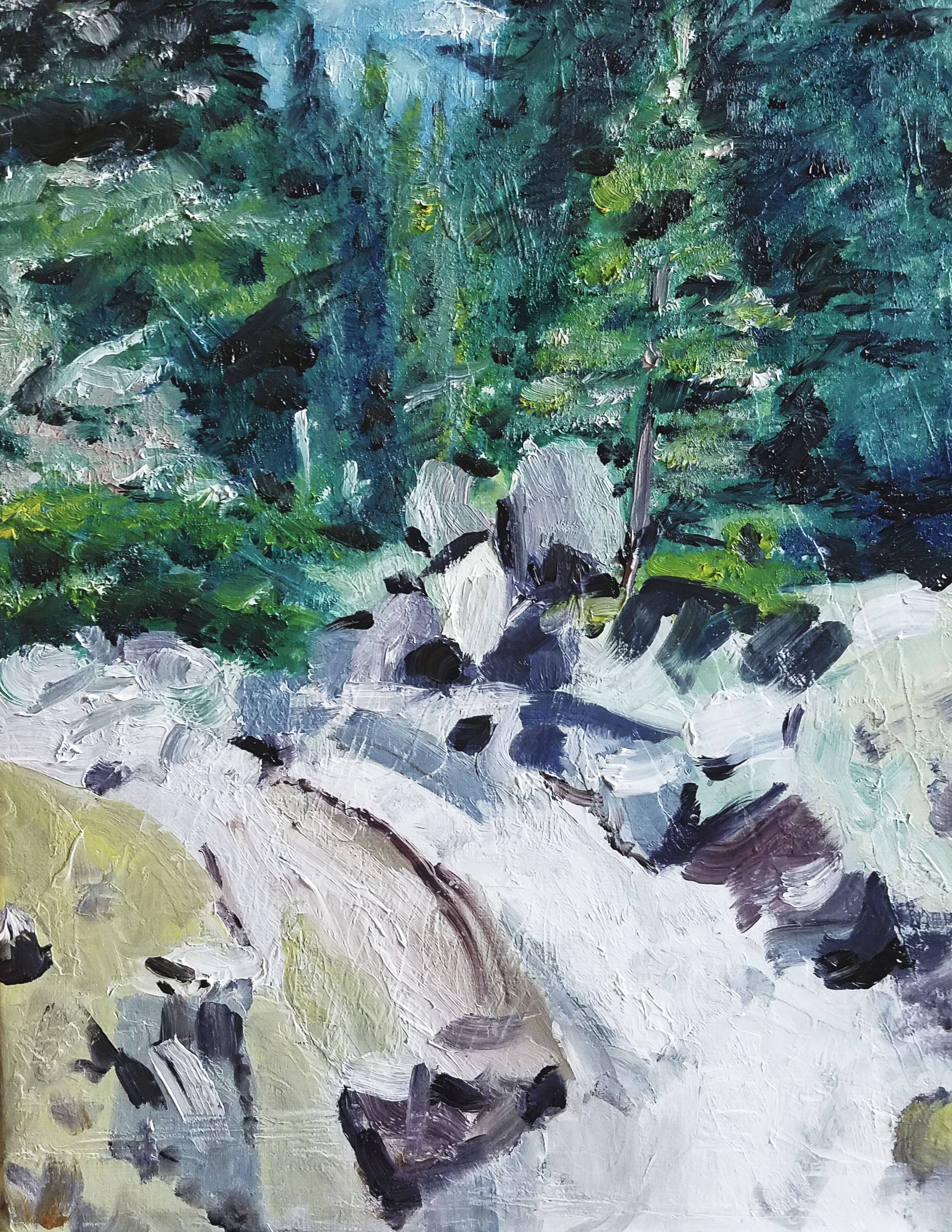 Alpine Mountain Stream; oil on canvas; 2018