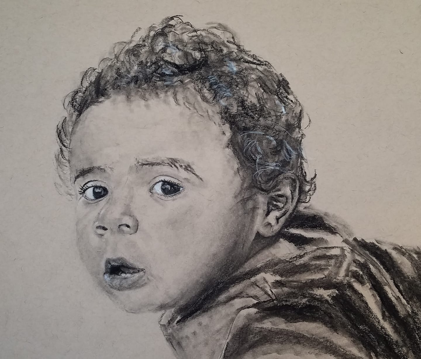 Tavi; charcoal on toned paper; 2018