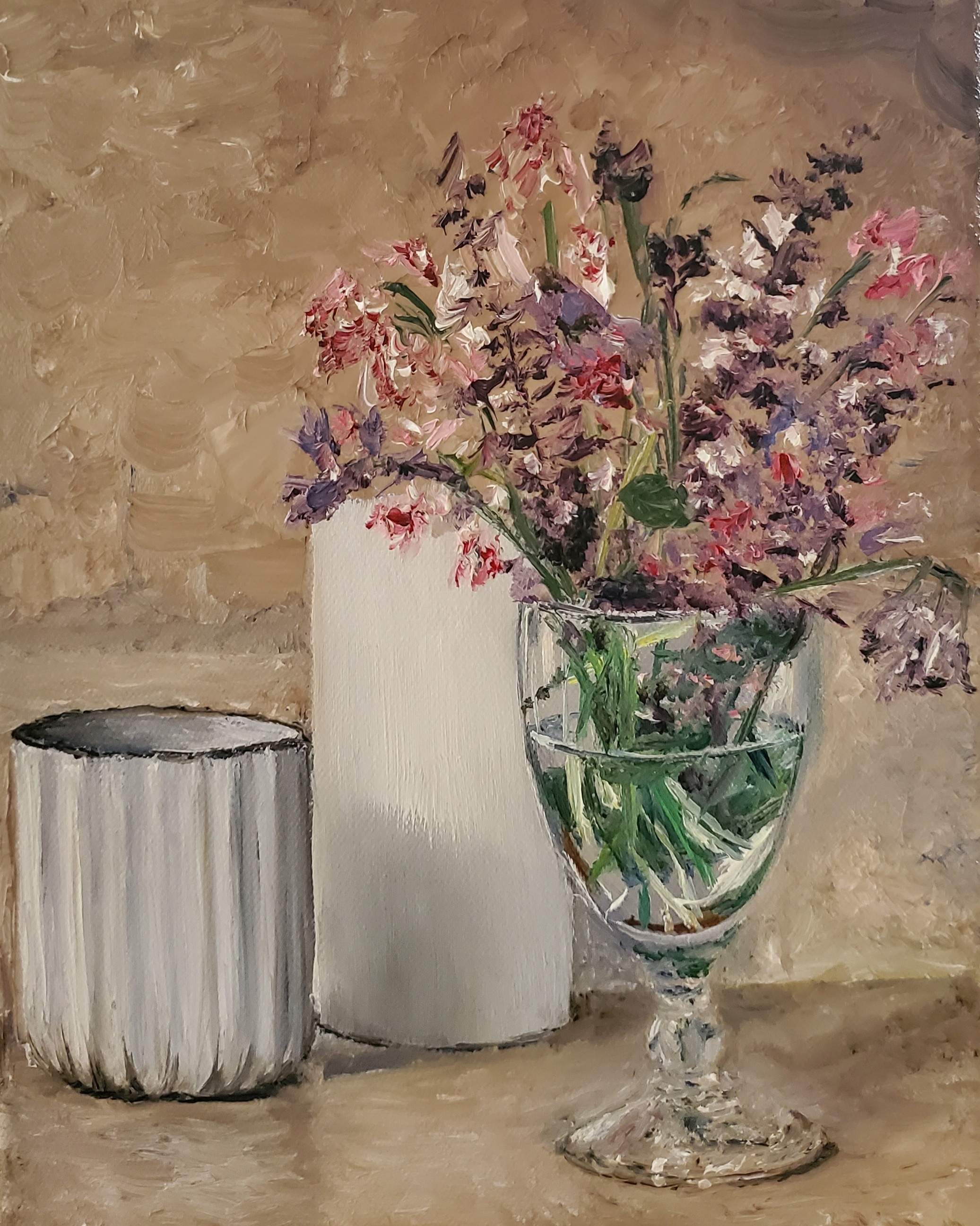 Still Life with Flowers; oil on canvas; 2019