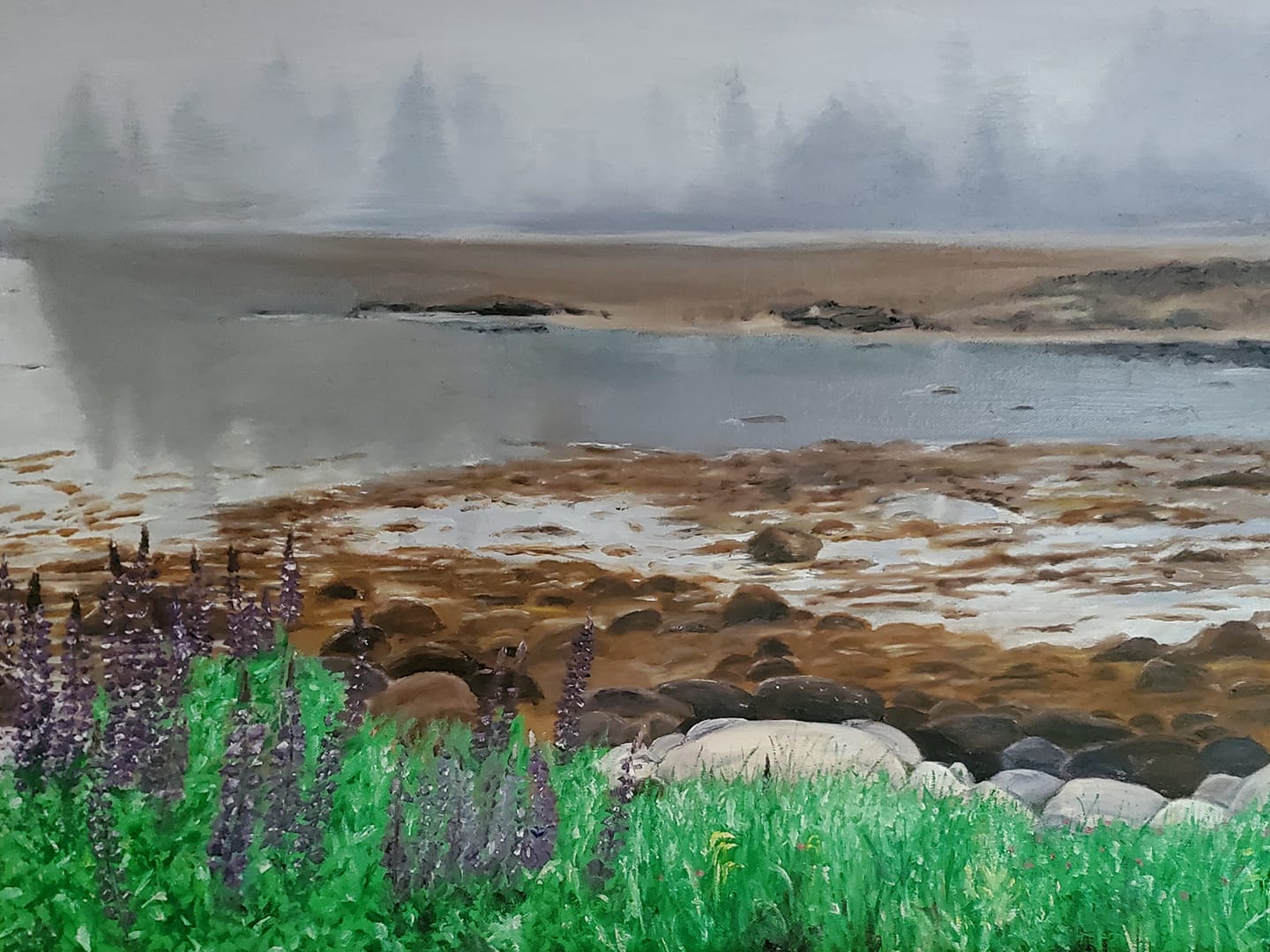 Lupines on Vinalhaven; oil on canvas; 2019