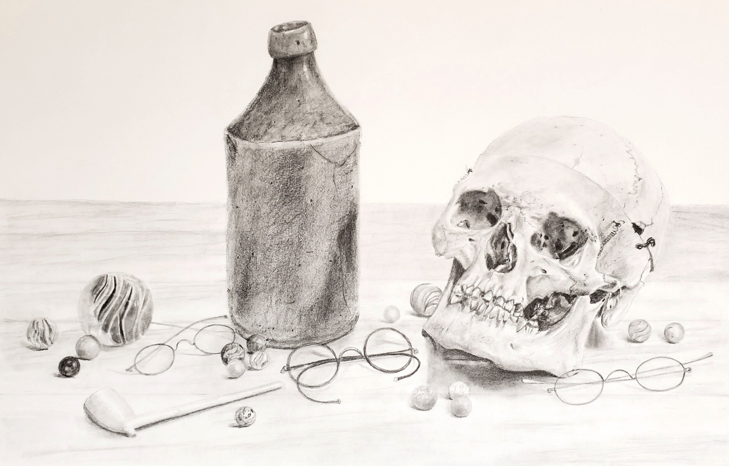 Still Life with Skull and Beer Bottle: 2020