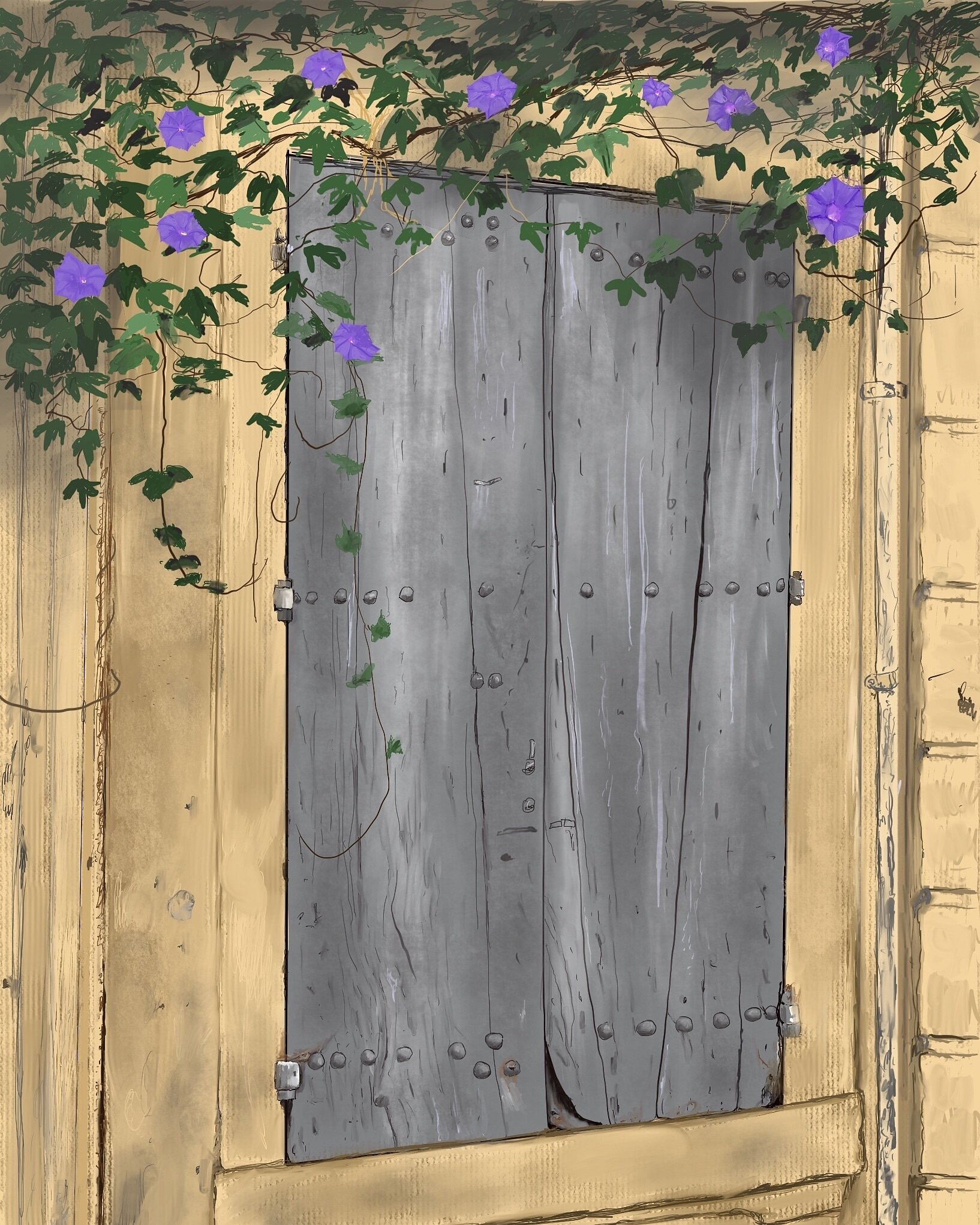 French Window 1; 2021, painted with Procreate