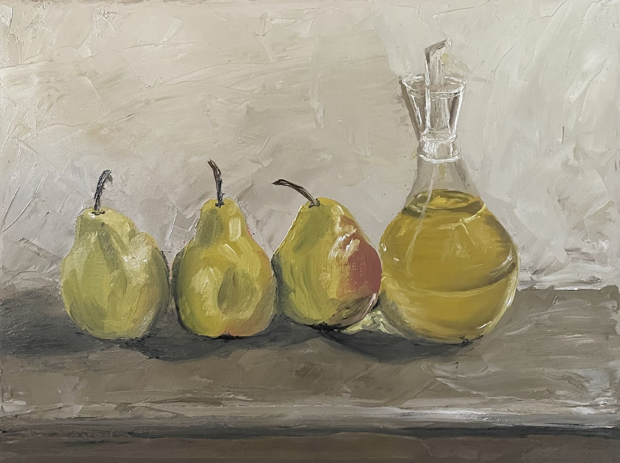 Still Life with Pears and Olive Oil 2; 2022