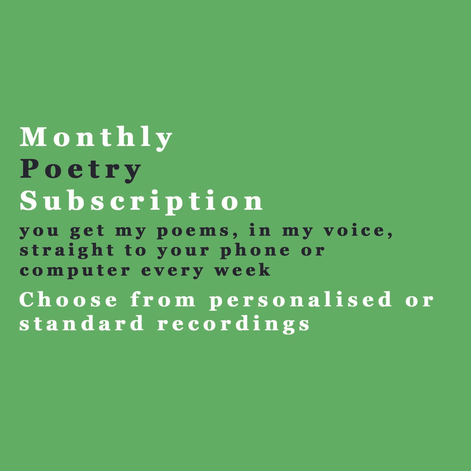 Monthly Poetry Subscription (repeats every month)