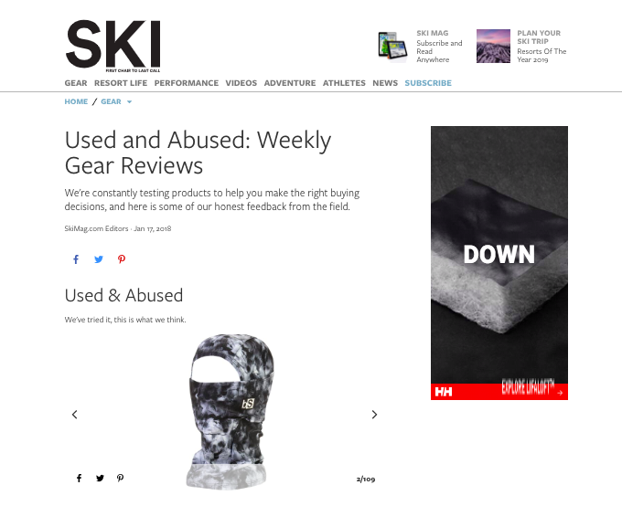 BlackStrap in Ski Mag