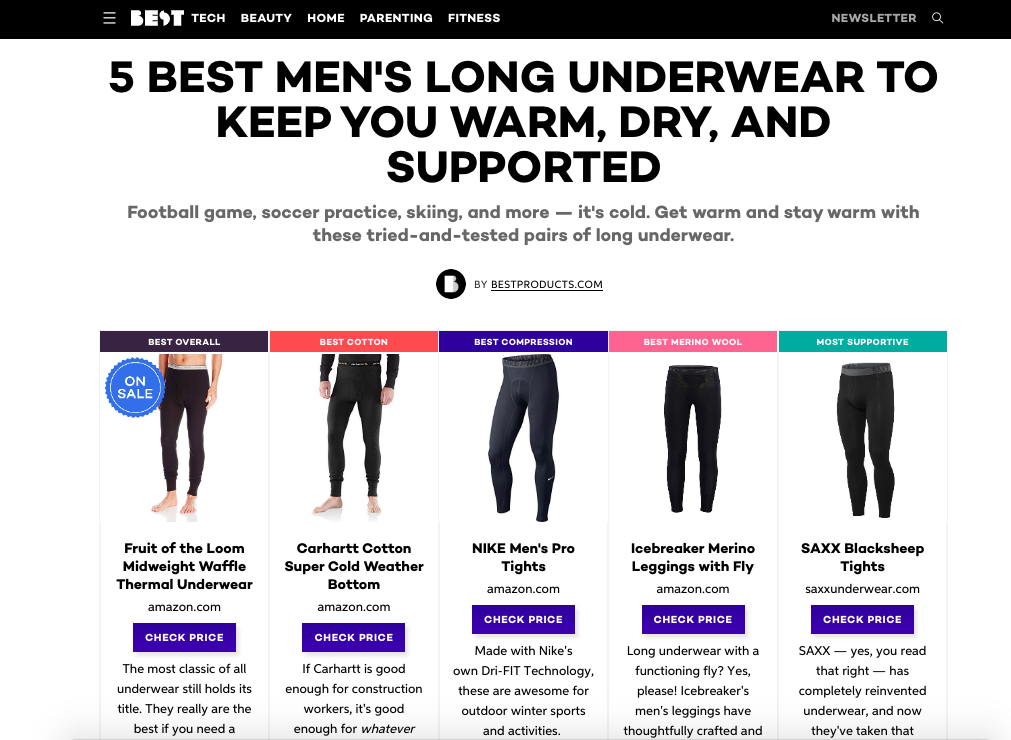 SAXX in Best Products