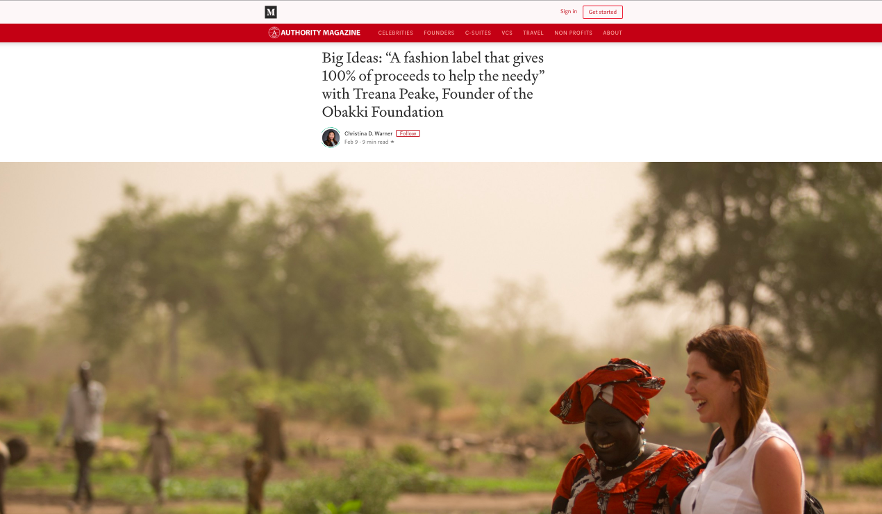 Obakki Foundation in Medium/Authority Magazine