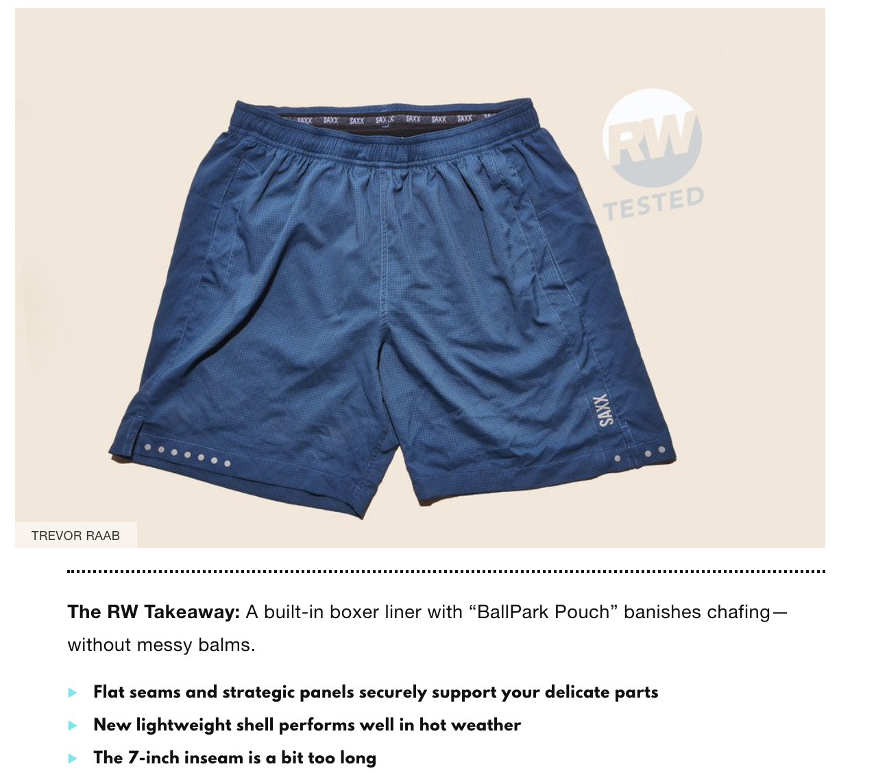 SAXX Kinetic 2N1 Short in Runner's World!