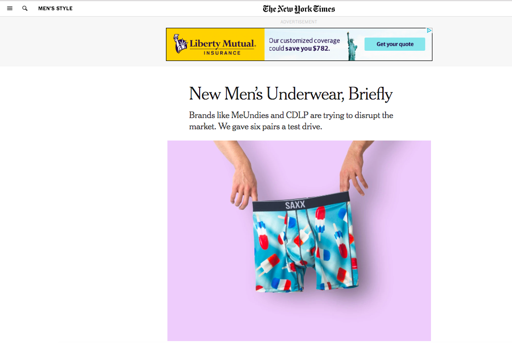 SAXX in the New York Times!