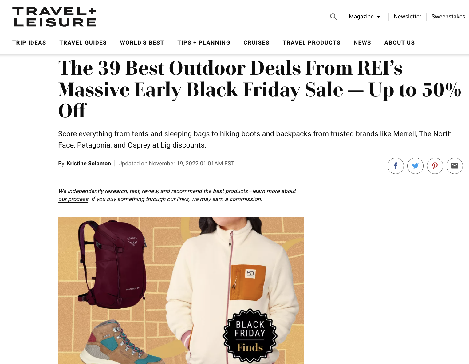 The 39 Best Outdoor Deals From REI’s Massive Early Black Friday Sale — Up to 50% Off