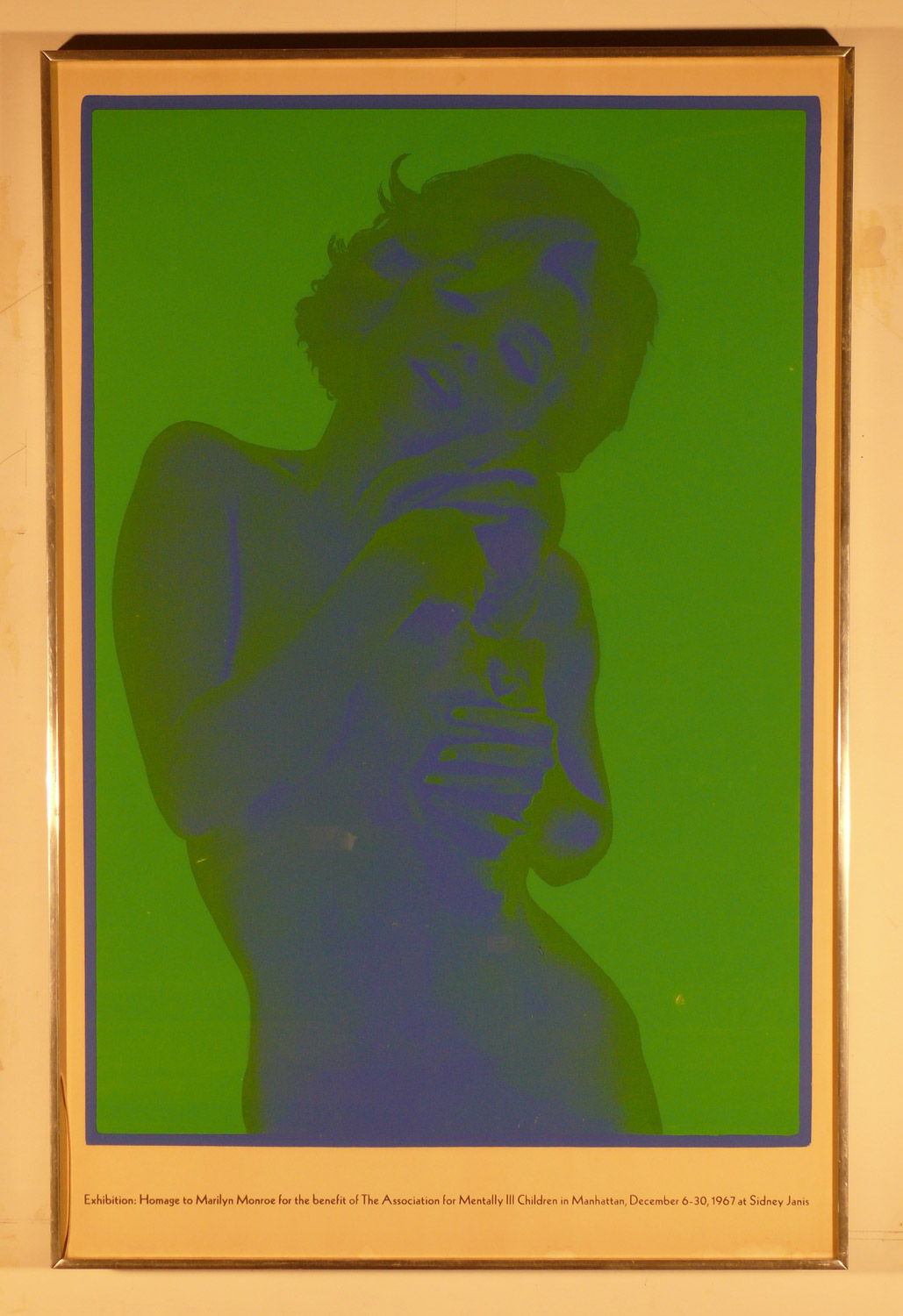 Rare 1960s Marilyn Monroe poster / 38 x 25"/ "Homage to Marilyn Monroe for the benefit of The Association if Mentally Ill Children of Manhattan – December 6, 1967 at Sidney Janis"