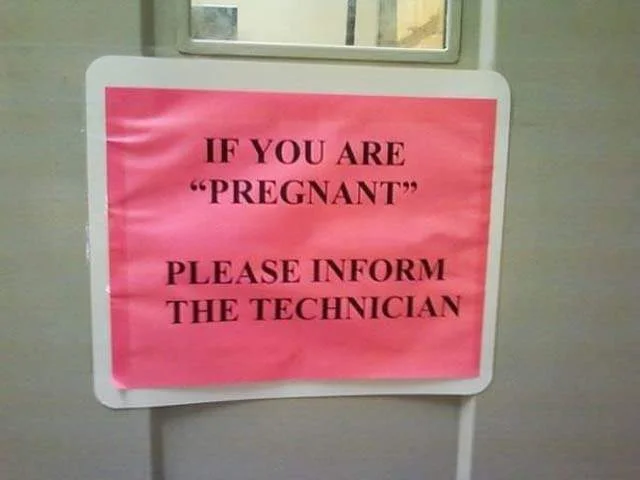 I don’t know what kind of pregnant “pregnant” might be, but nothing in this situation would require quotation marks! source
