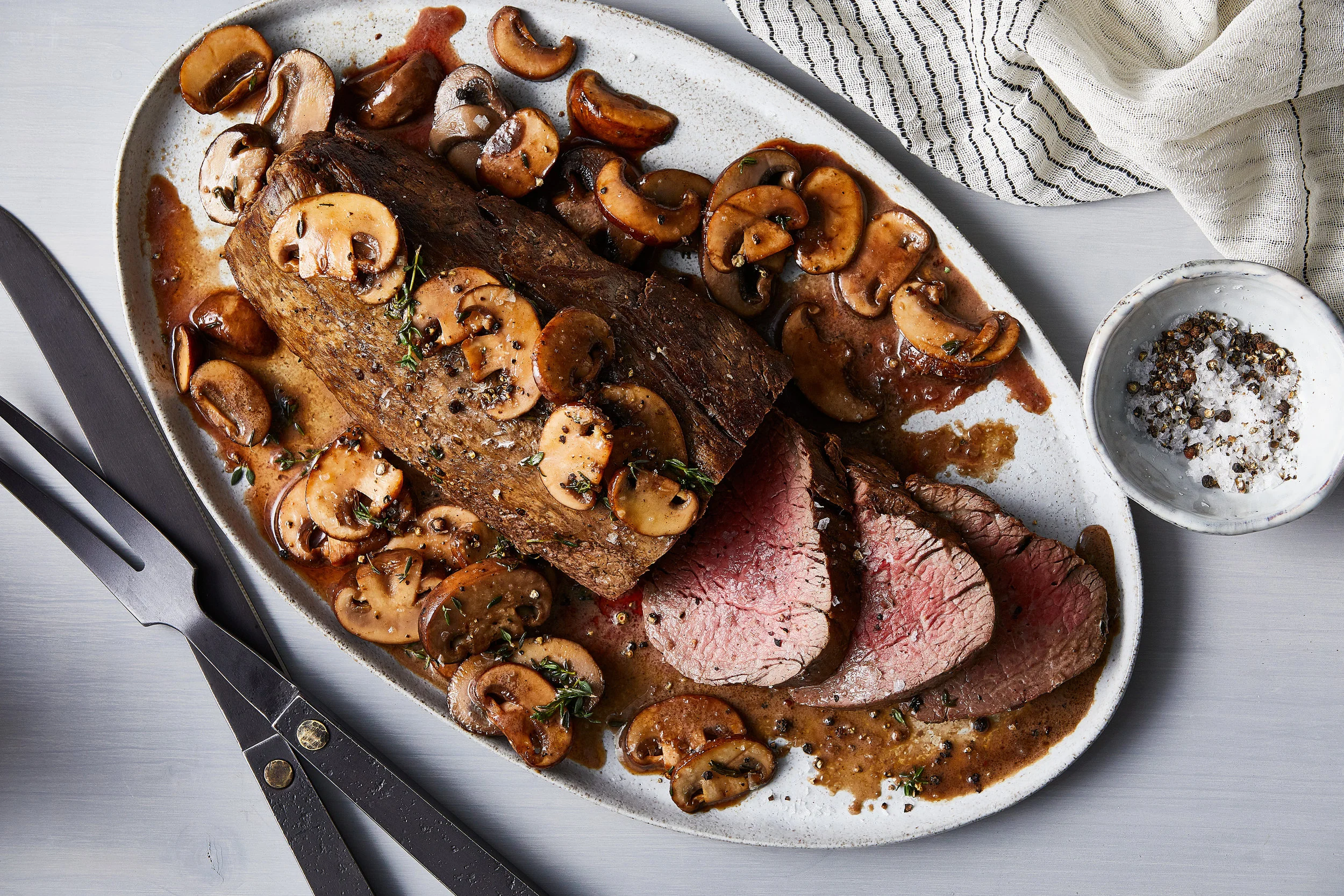 CHATEAUBRIAND CUT BEEF TENDERLOIN + SHROOMS