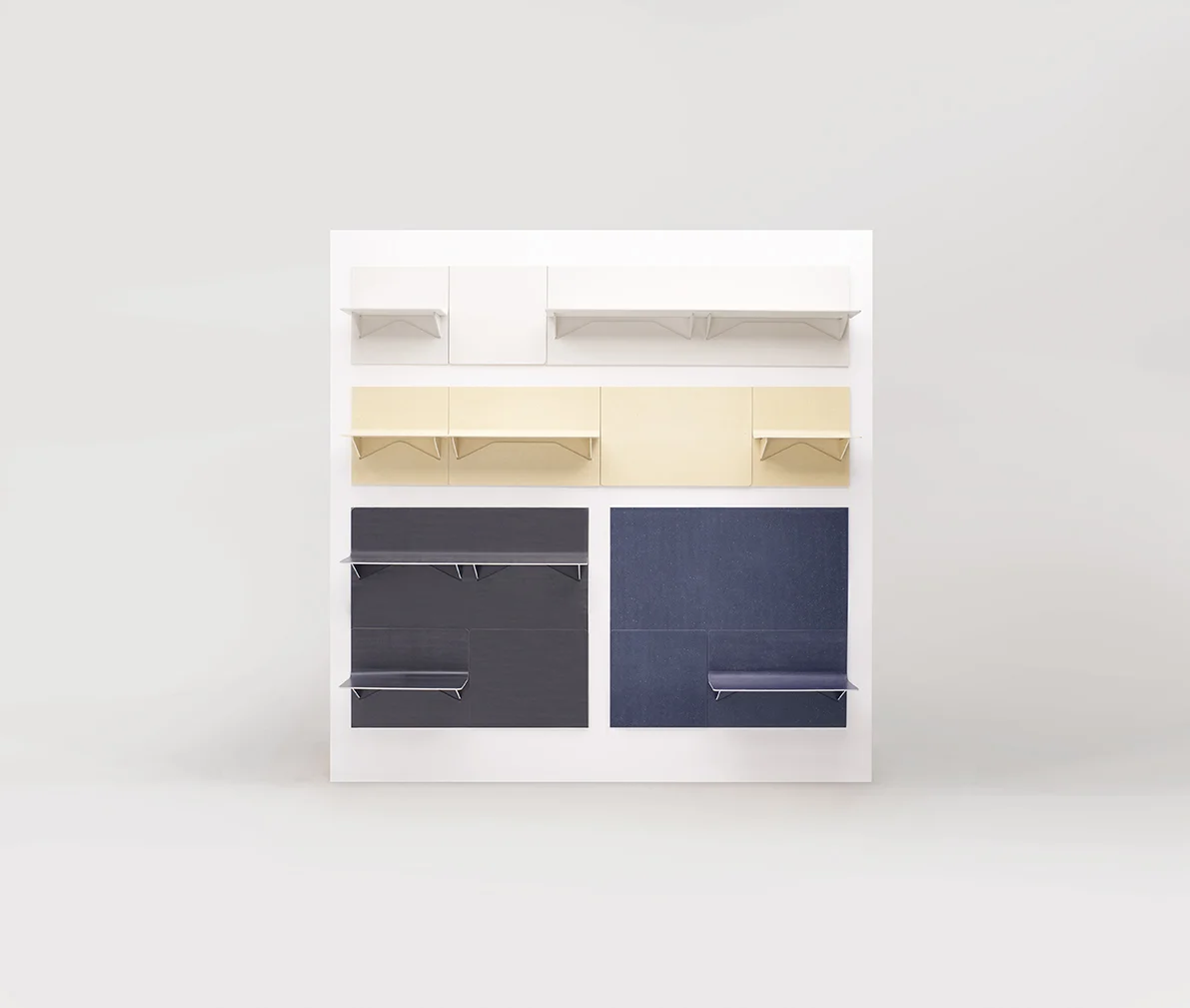 Benjamin Hubert | LAYER, 'Shift' magnetic modular shelving system.