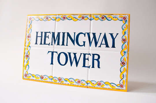 "Hemingway Tower" Tile Sign