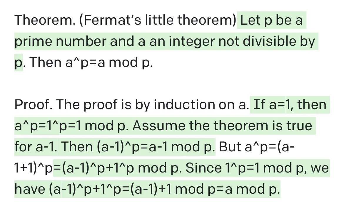 GPT-3 proving Fermat's Little Theorem in 2022, with some help.