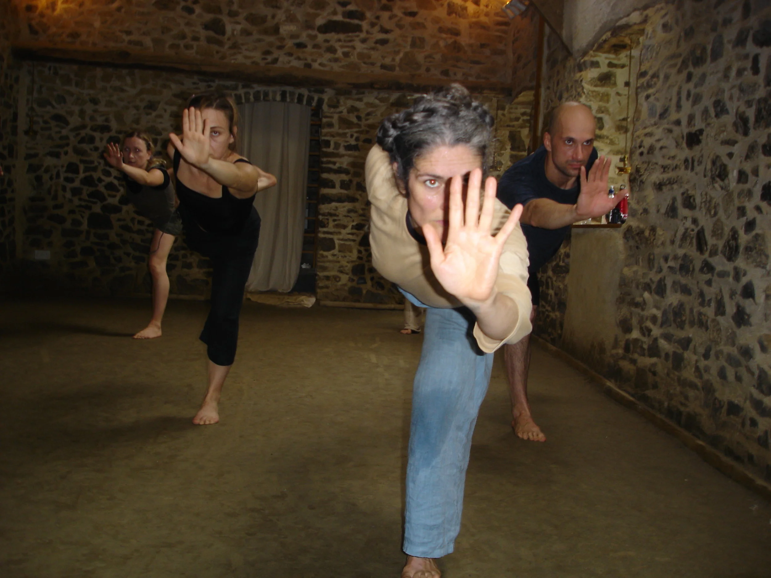 Pre-performative psychophysical training at the Tyn y parc CVN Kalari/Studio in West Wales.