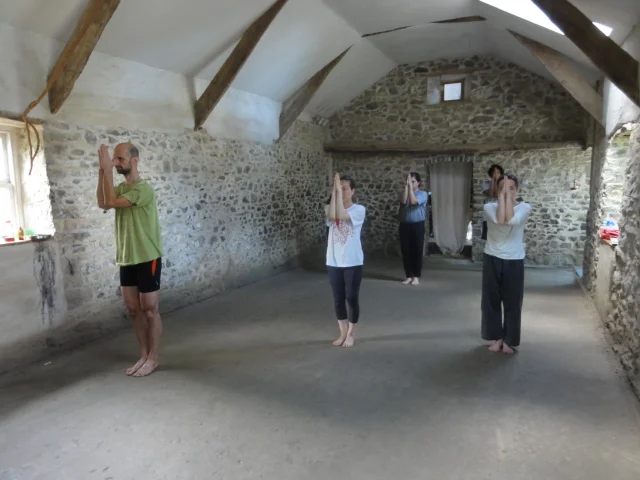 Opening of the kalari vanakkam at the Tyn y parc Kalari/Studio.