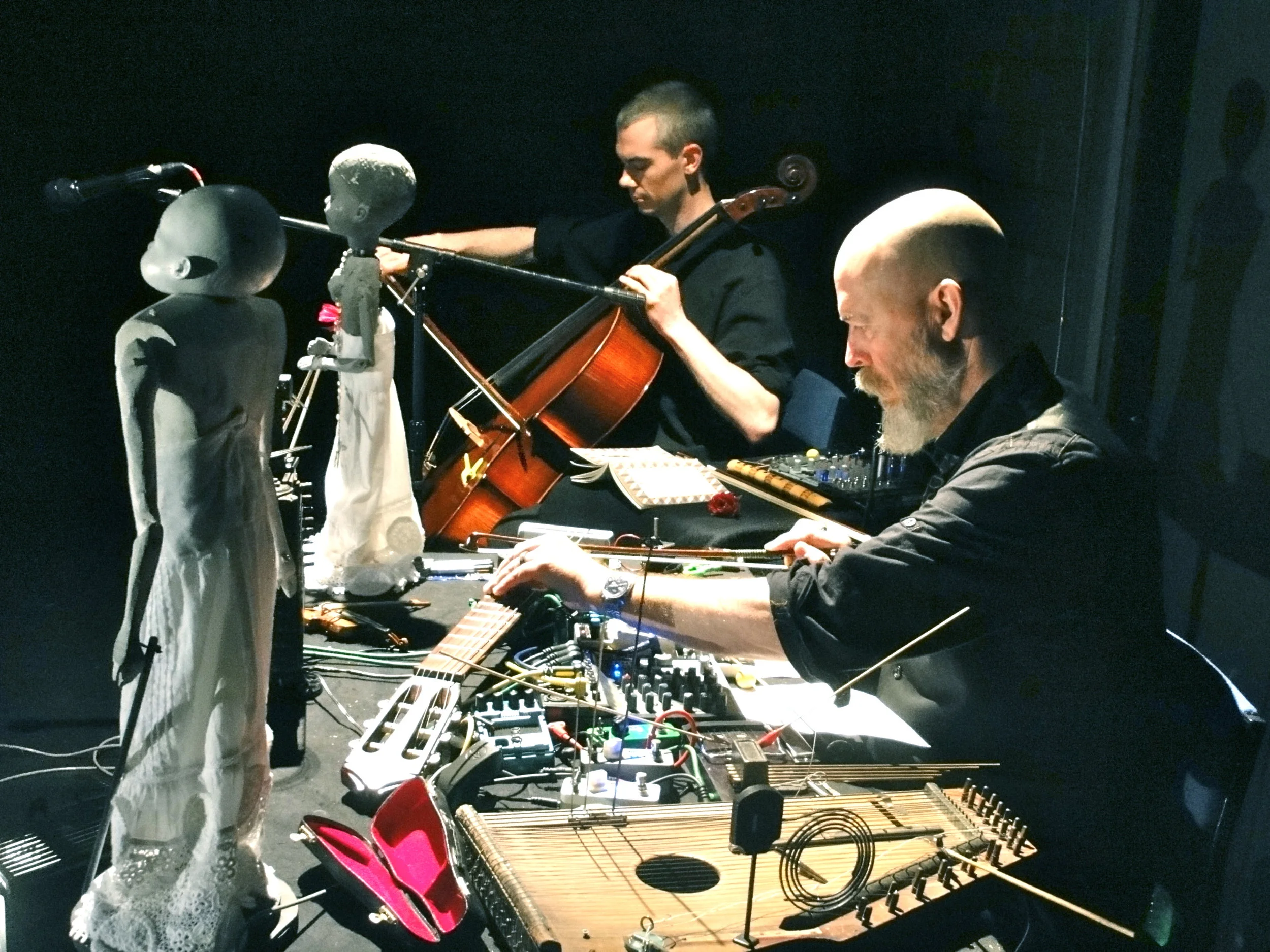 Adrian Curtin (cello) and Mick O'Shea (sound-artist) in performance